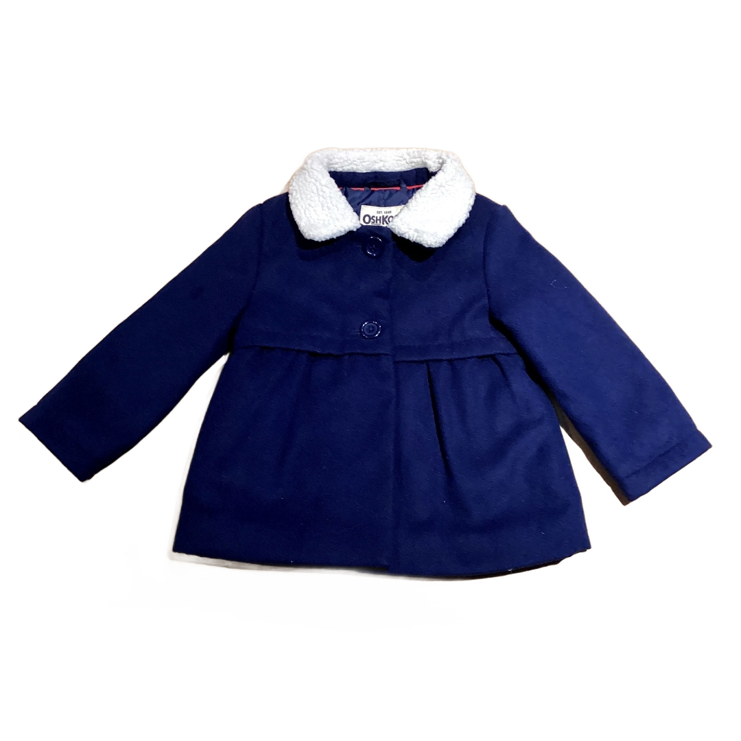 18-24 Girls OshKosh Navy "Pea" Coat w/Sherpa Collar