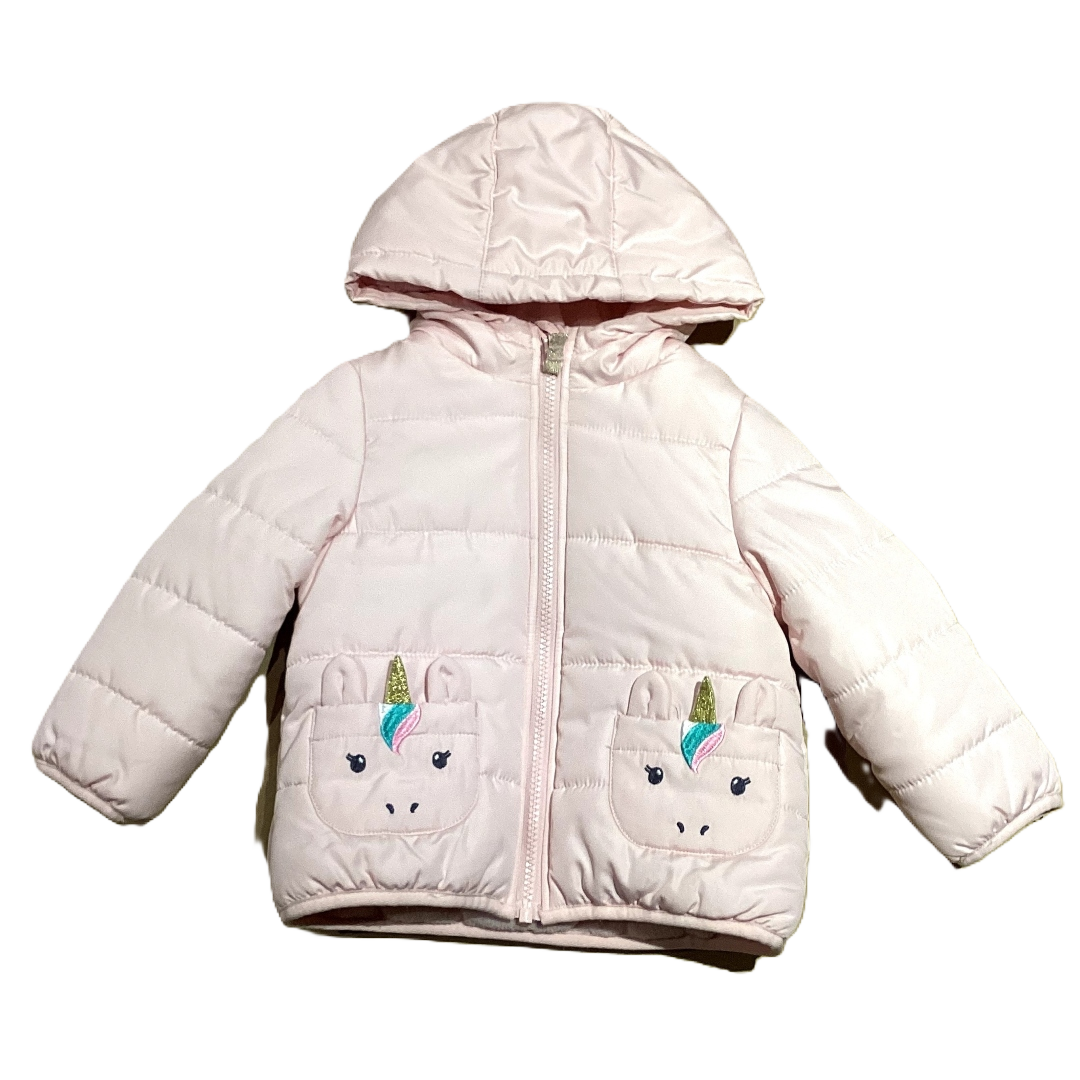 18-24 Girls Carter's Pink Puffer Jacket w/Unicorn Pockets