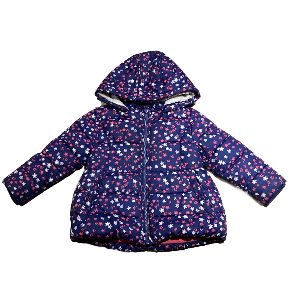 18-24 Girls Young Dimension Navy Floral Puffer Coat