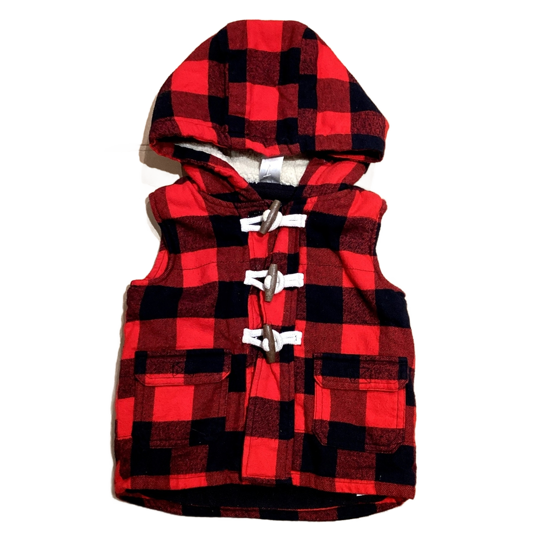12-18 Boys Carter's Red/Black Plaid Vest