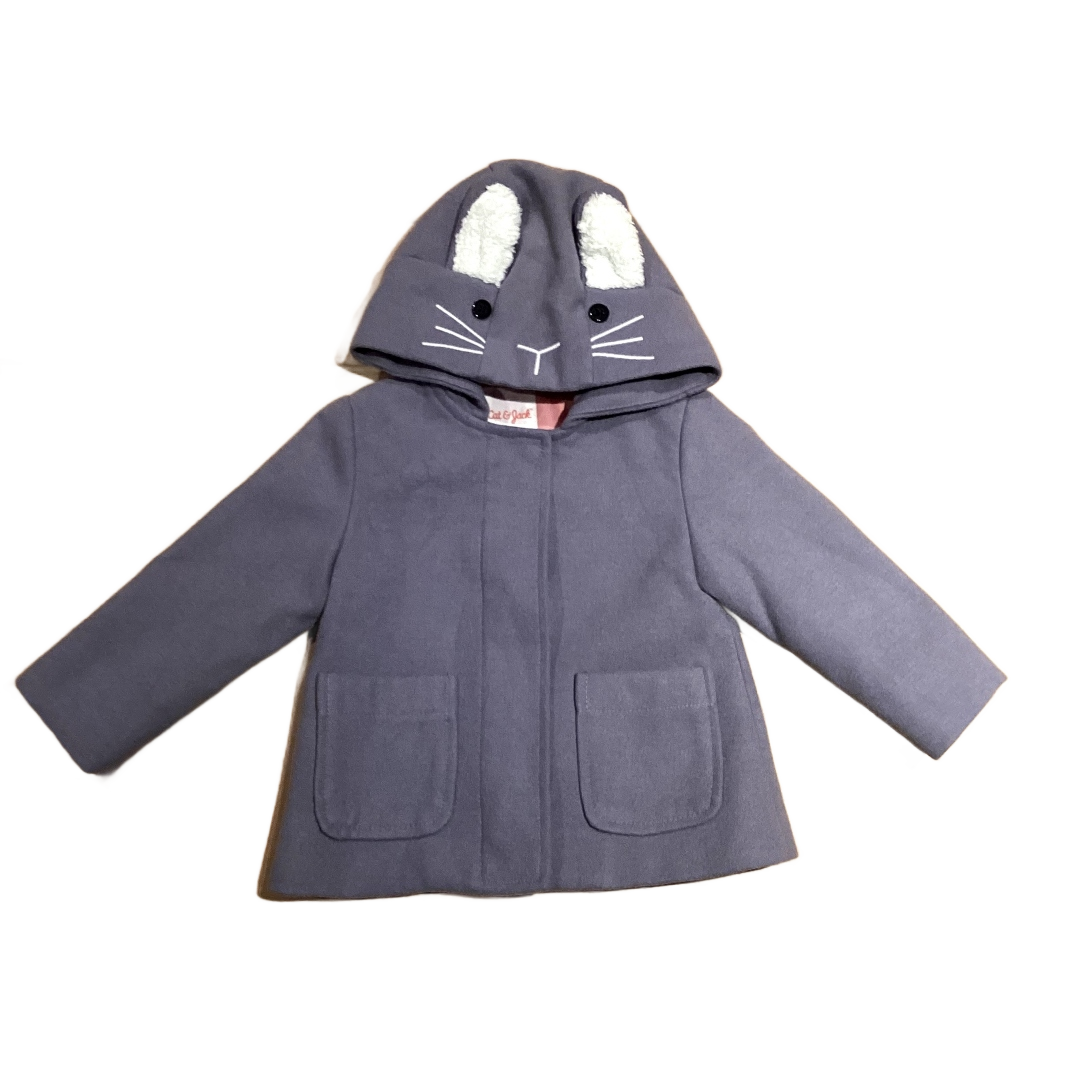 9-12 Girls Cat & Jack Dark Grey "Wool" Bunny Coat