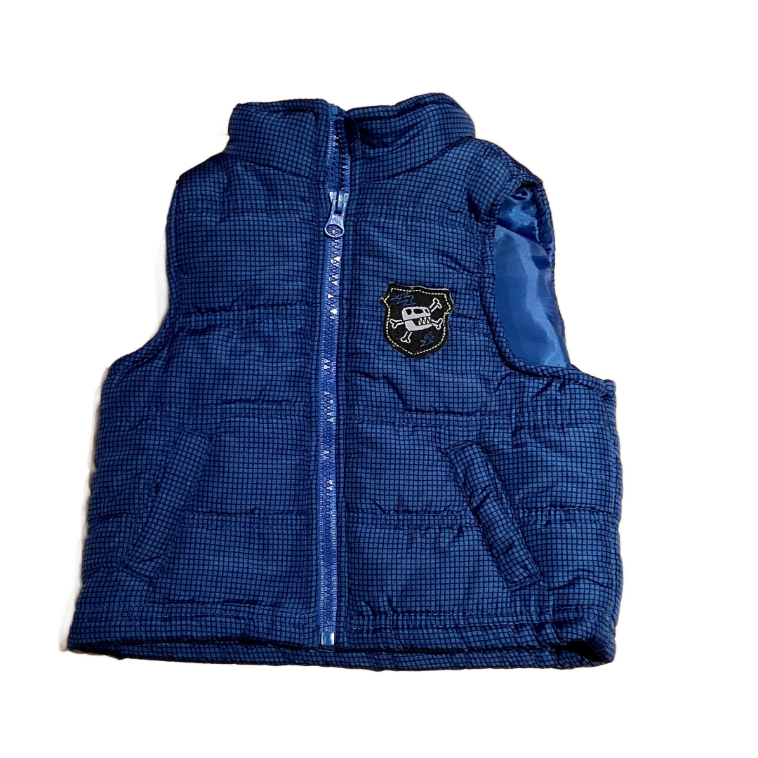 9-12 Boys Kids Headquarters Blue/Black Grid Puffer Vest