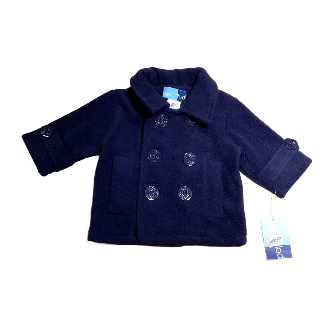 9-12 Boys NWT Good Lad Navy Double-Breasted Coat