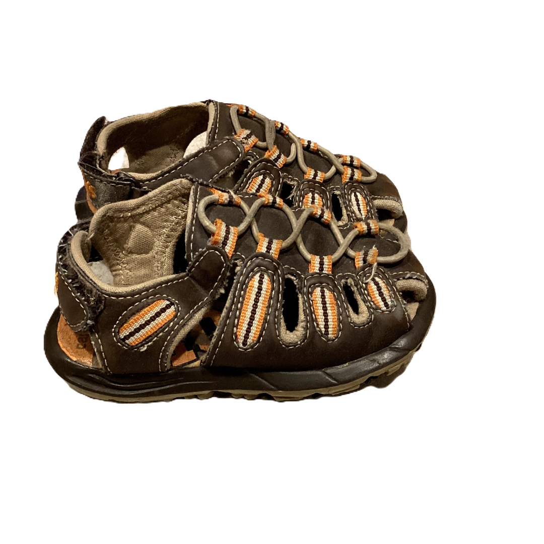 Size 6 Carter's Brown Leather/Orange Closed Toe Sandals