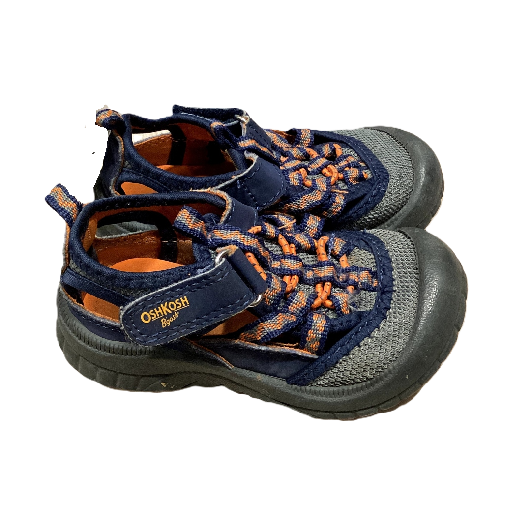 Size 6 Osh Kosh Gray/Navy/Orange Closed Toe Sandals w/Velcro