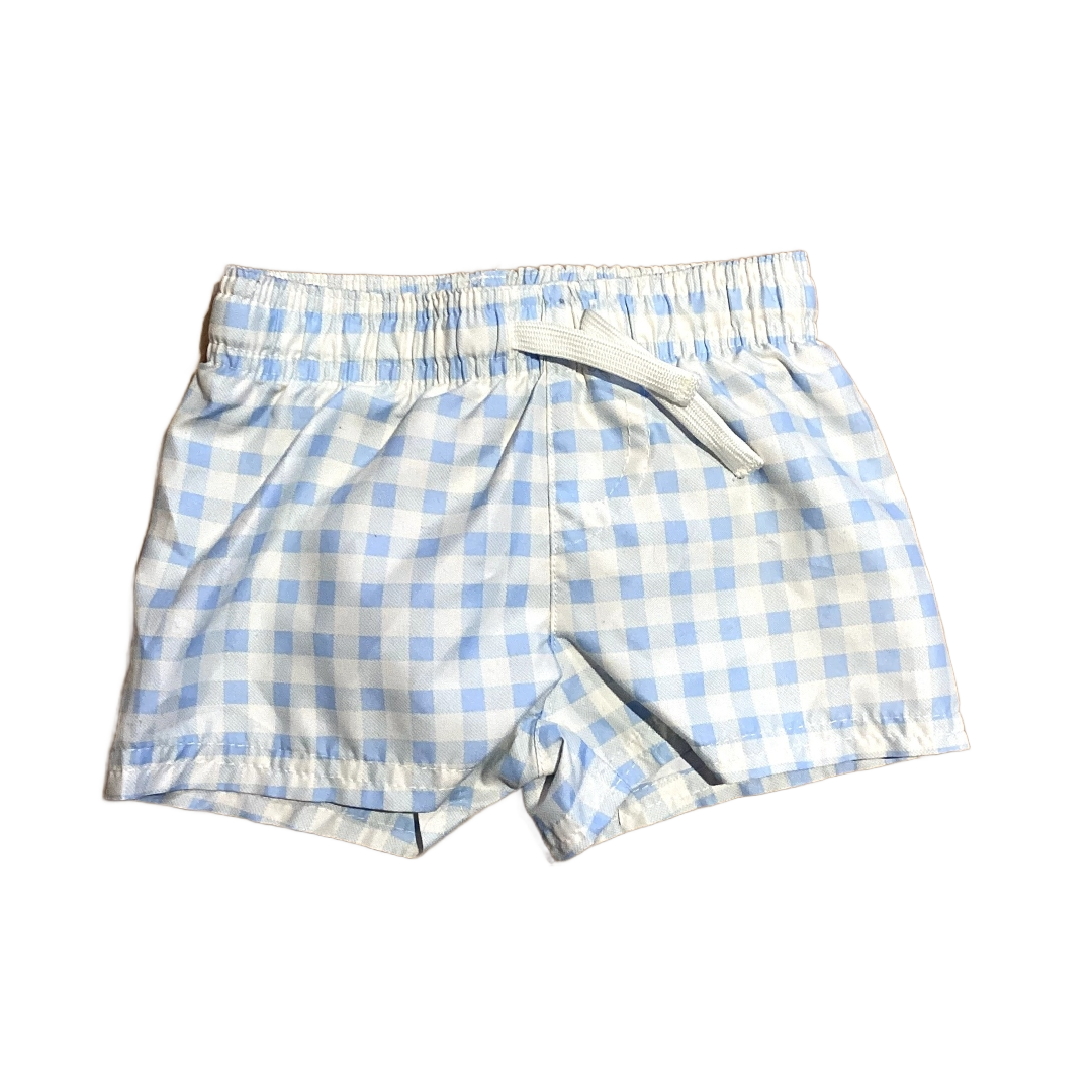 0-3 Boys Cat & Jack White and Blue Plaid Trunks