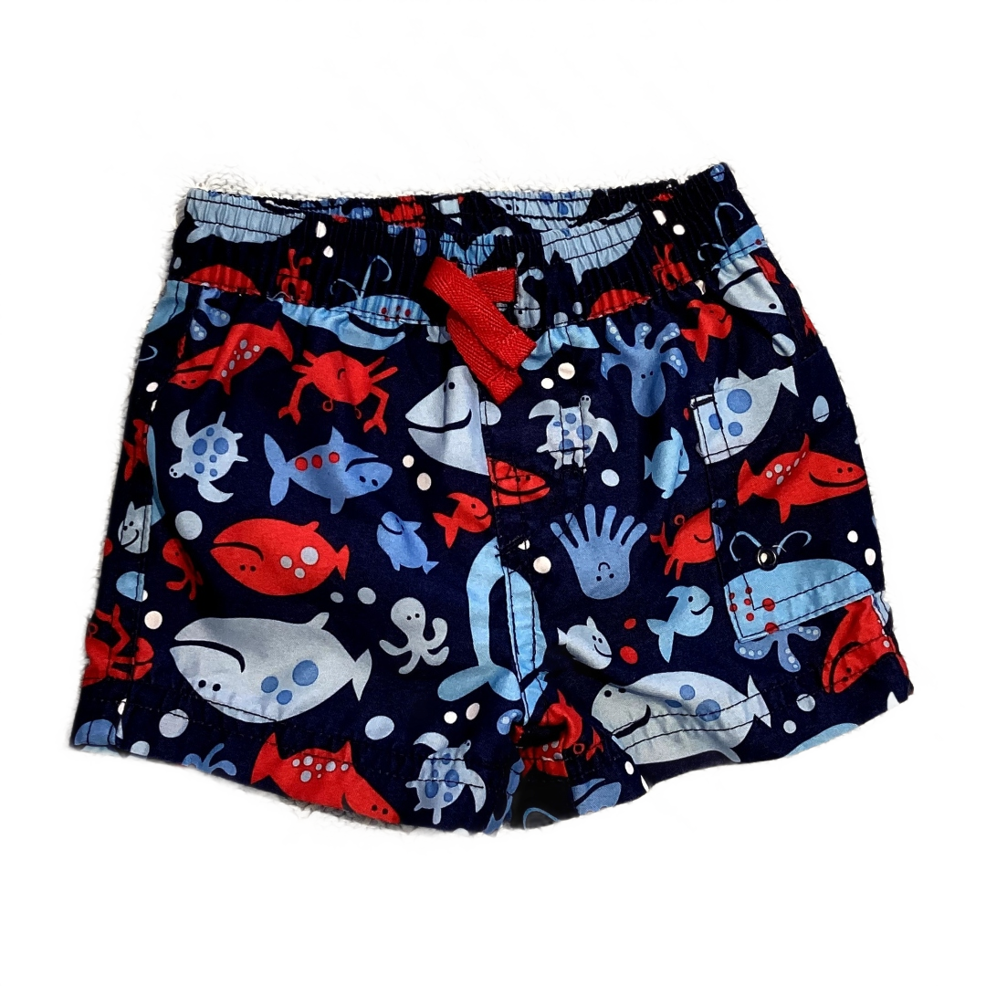 0-3 Boys Carter's Navy Blue Sea Animal Trunks