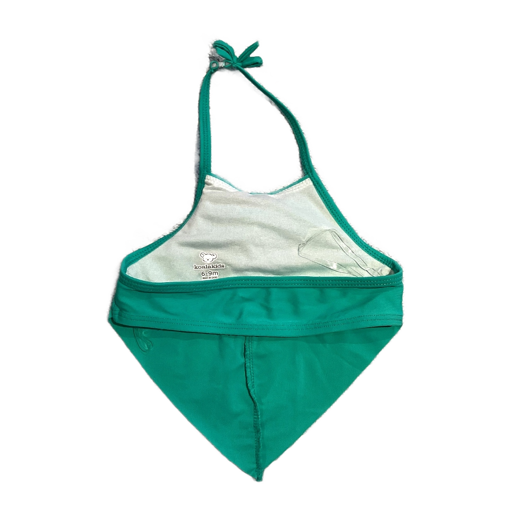 6-9 Girls Koala Kids Teal Halter Top With Pink Floral, Matching Bottoms