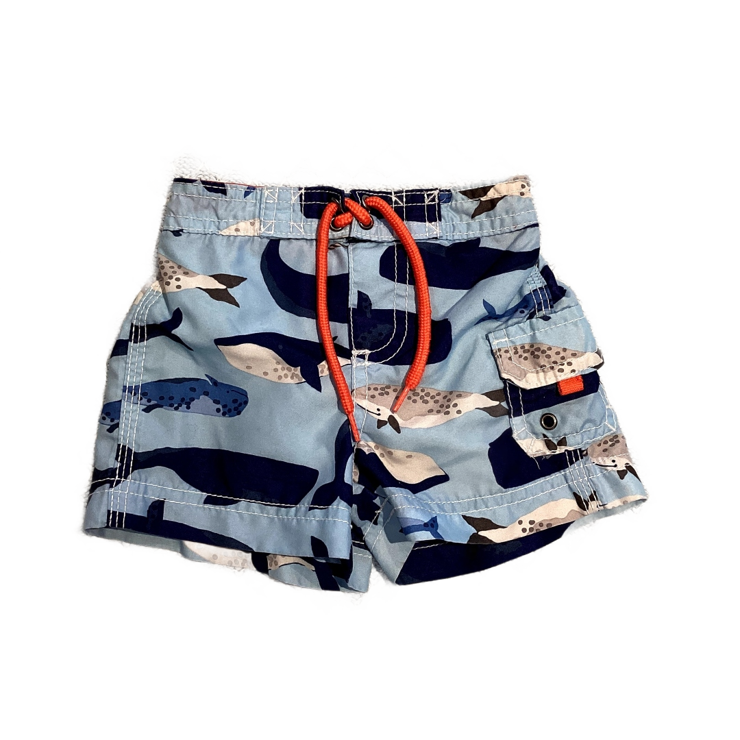 6-9 Boys Carter's Blue Swim Trunks w/Whales
