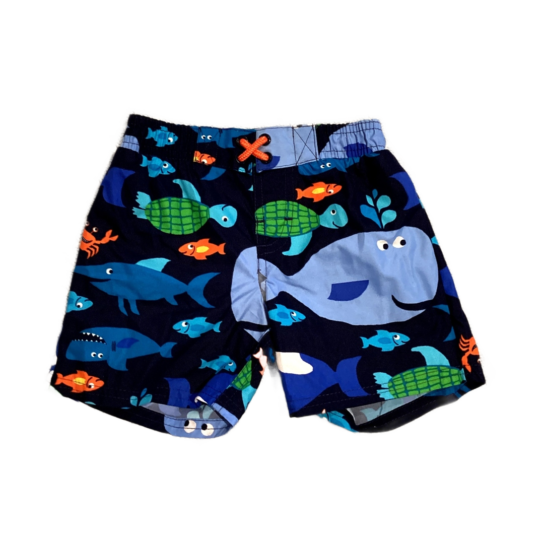 6-9 Boys Carter's Navy Blue Swim Trunks w/Underwater Creatures