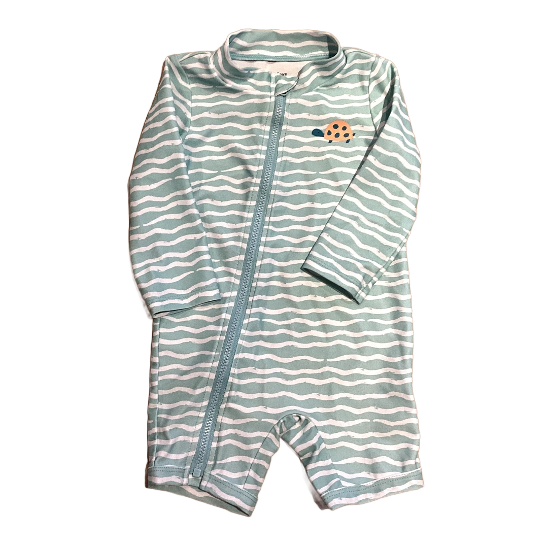 6-9 Boys Simple Joys Mint One Piece w/Turtle