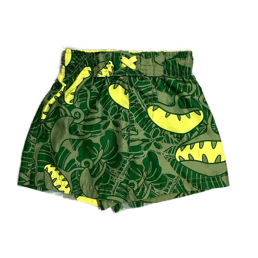 9-12 Boys Circo Green/Yellow Tropical Swim Trunks