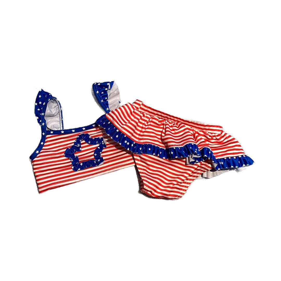 12-18 Girls Penny M. Red/White/Blue Two Piece w/Ruffle