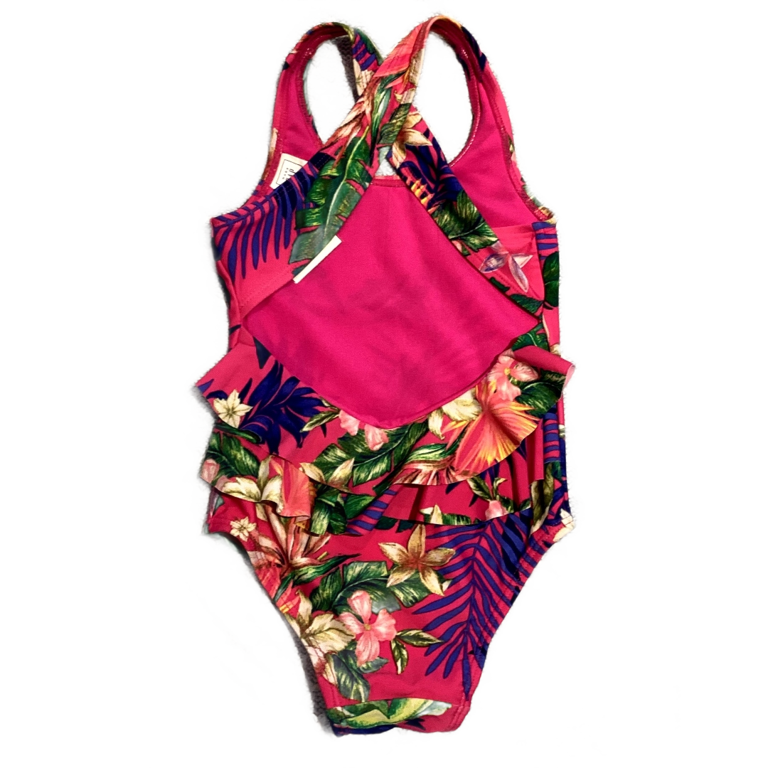 18-24 Girls Baby Gap Hot Pink One Piece w/Bold Tropical Print
