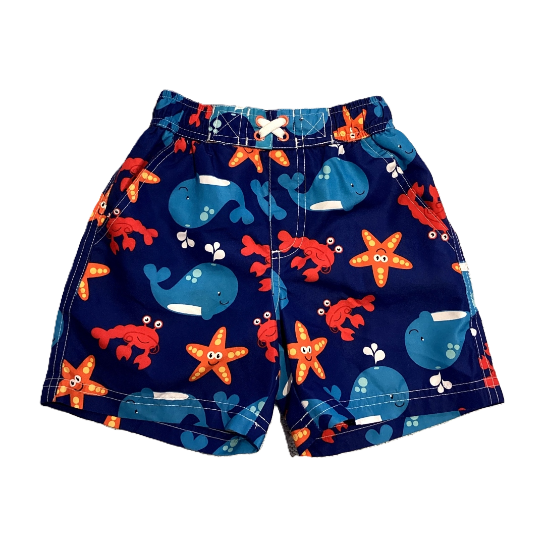 2T Boys Wippette Royal Blue Sea Creatures Swim Trunks