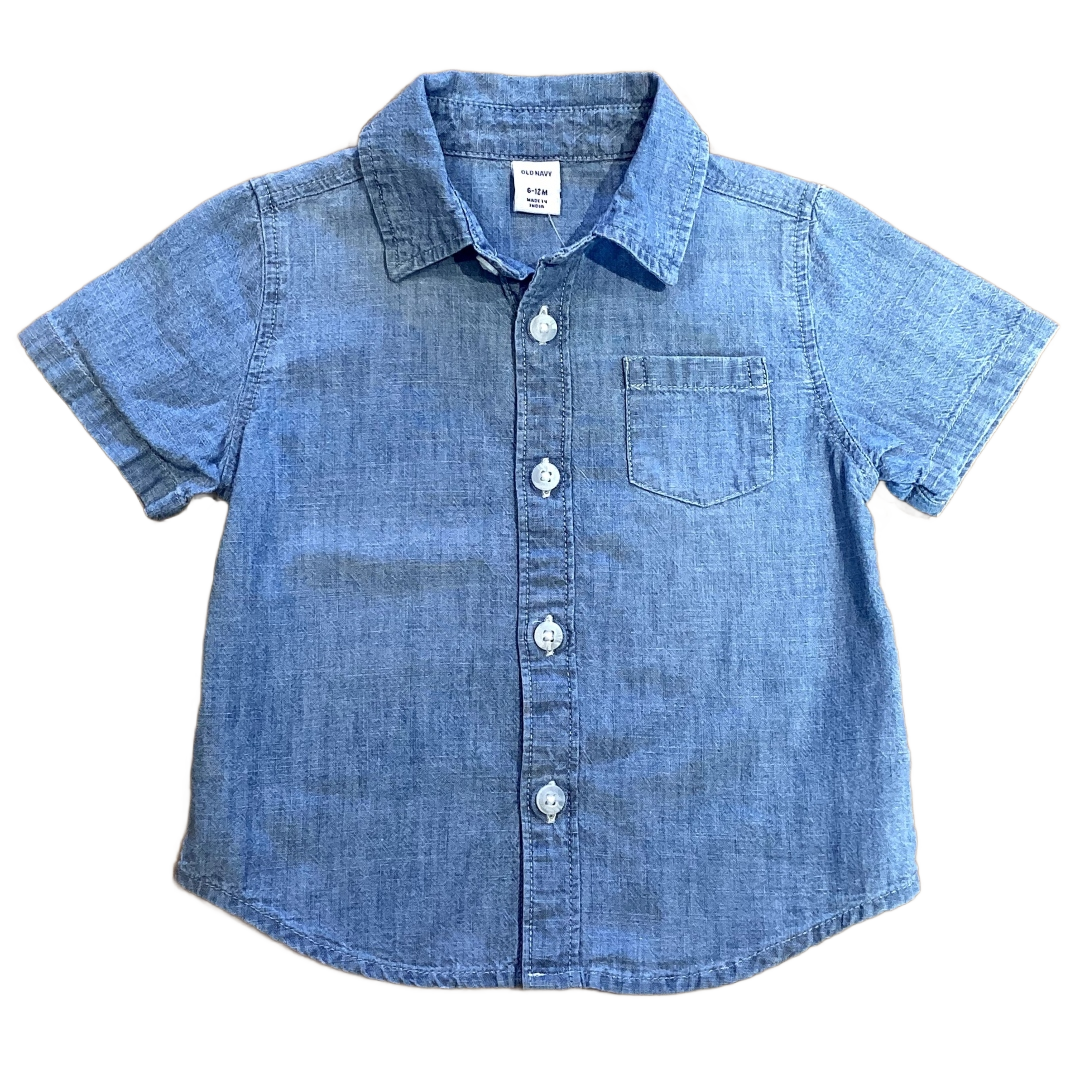 6-12 Boys Old Navy Light Denim Button Up Shirt