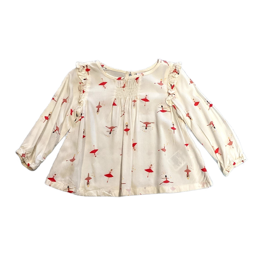 6-12 Girls Old Navy Ivory Blouse with Ballerinas