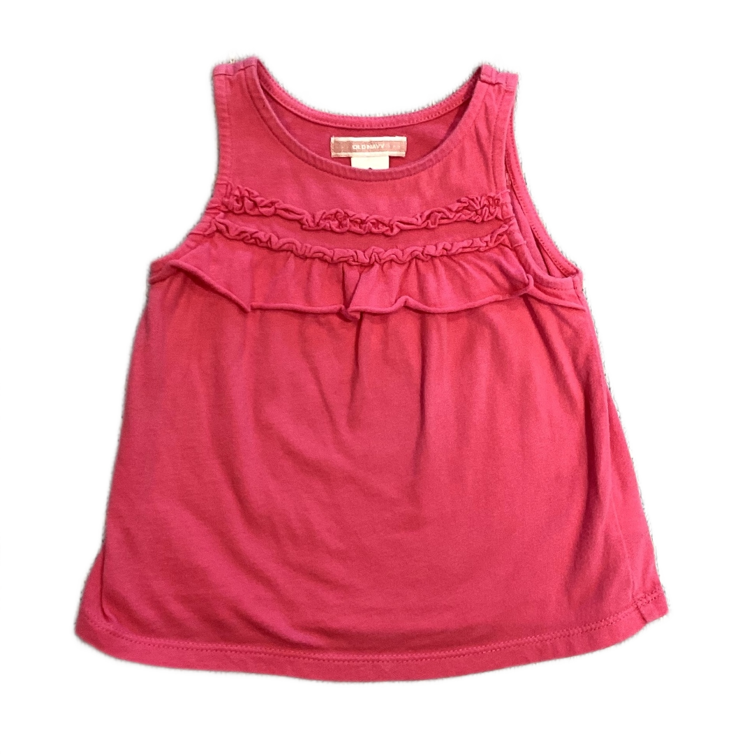 6-12 Girls Old Navy Pink Tank Top w/Ruffles