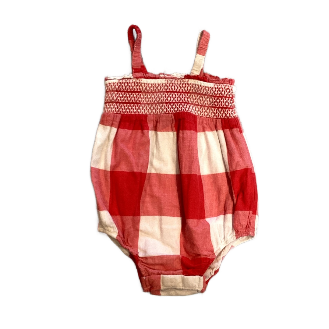 6-12 Girls Baby Gap Red and White GIngham Tank Top Bubble Onesie