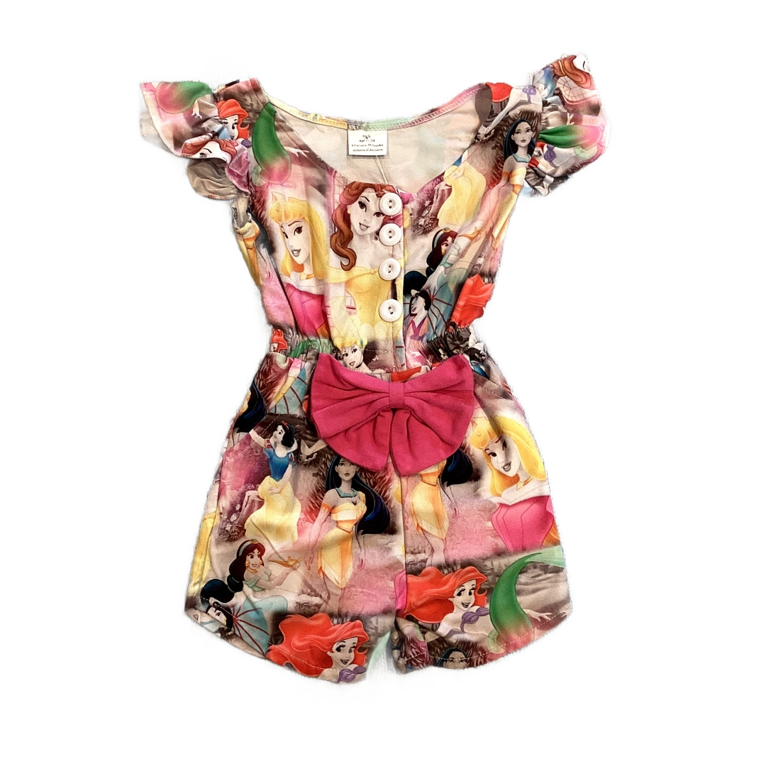 6-12 Girls Disney Princesses Romper w/Bow