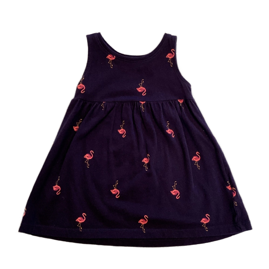 6-12 Girls Old Navy Navy Blue and Pink Flamingo Printed Dress