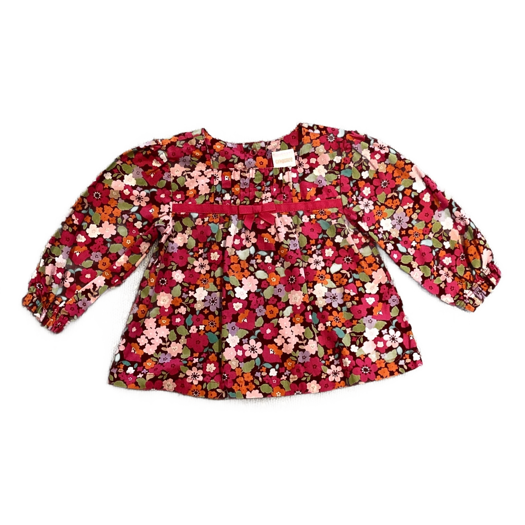 6-12 Girls Gymboree Maroon and Pink Multi-Colored Floral Blouse