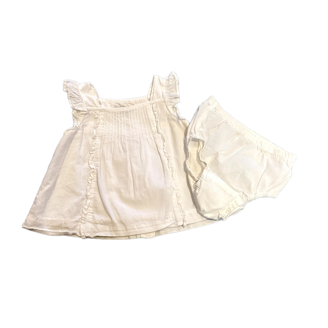 6-12 Girls Baby Gap White Ruffled Top w/Matching Bloomers