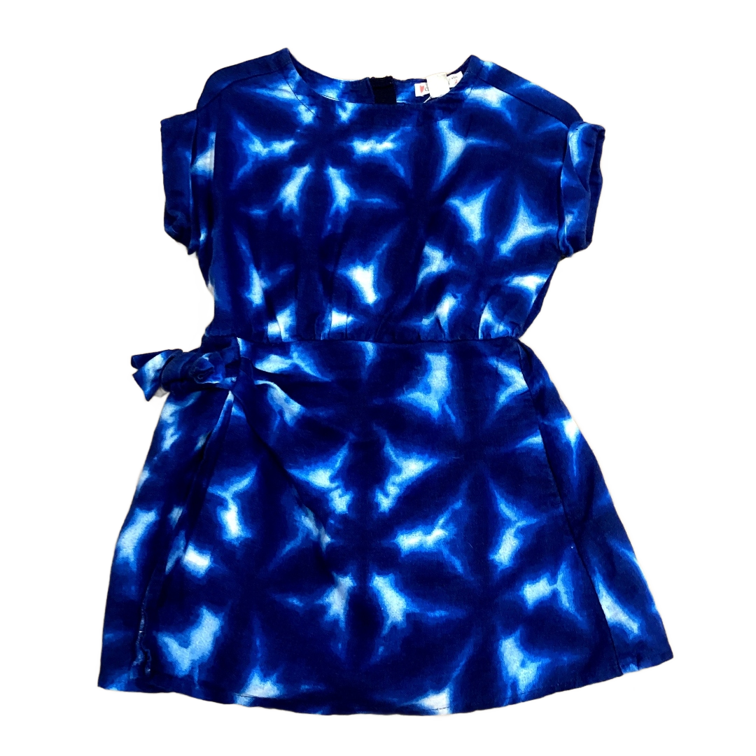 2T Girls Crewcuts Royal and Navy Tie Dye Wrap Dress