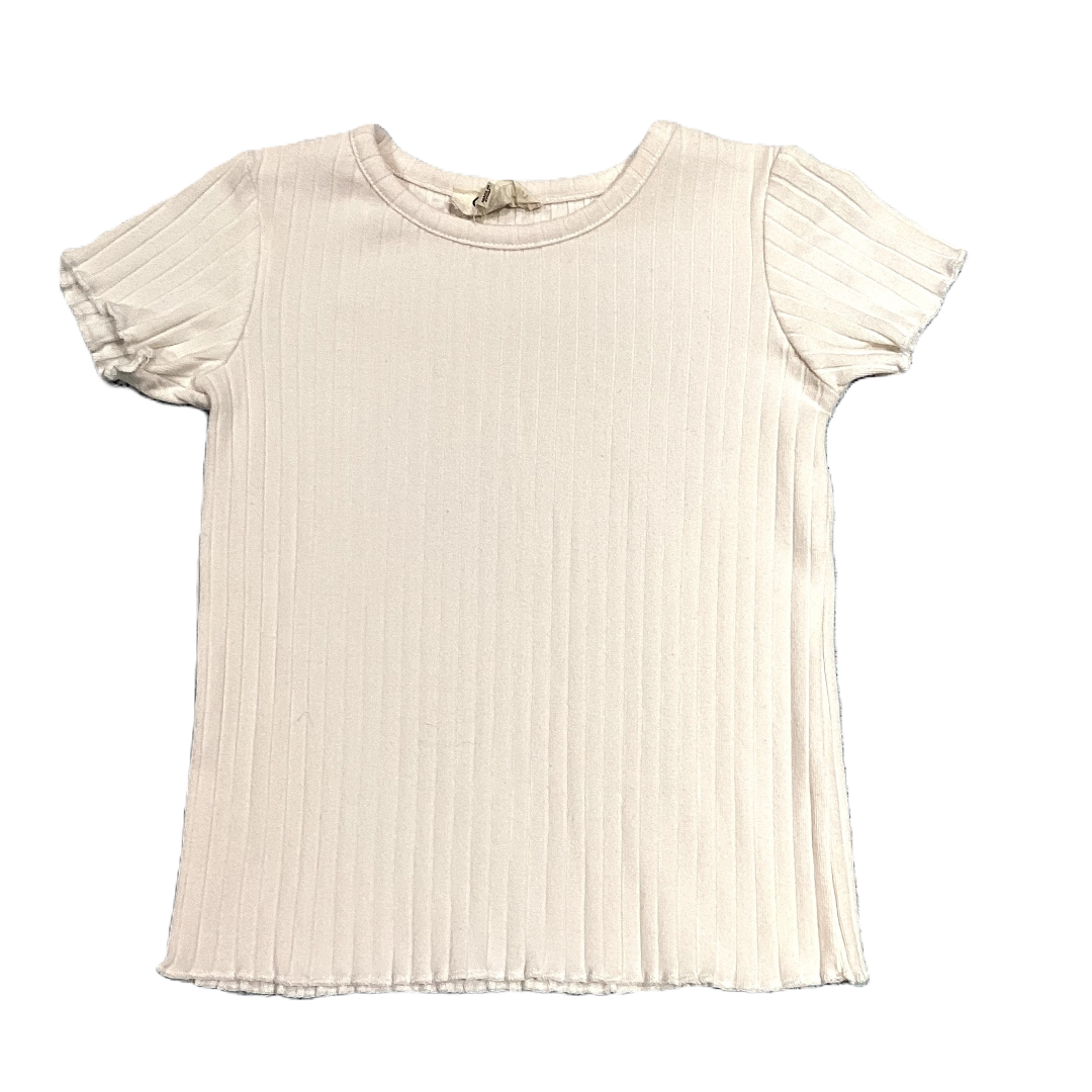 2T Girls Jessica Simpson Off White Ribbed Shirt