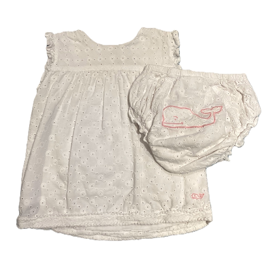 6-12 Girls Vineyard Vines White Lace Detailed Matching Set