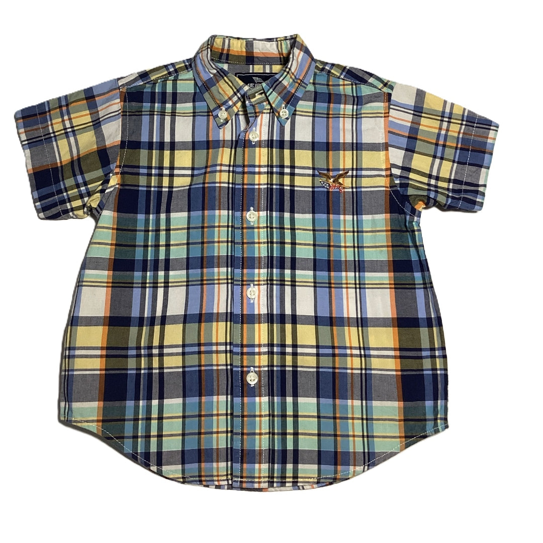 18-24 Boys American Living Multi Color Plaid Button Down
