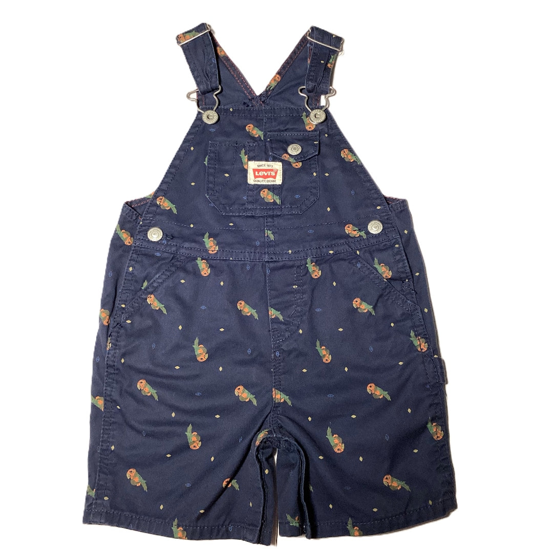 18-24 Boys Levi's Navy Overall Shorts w/Parrots