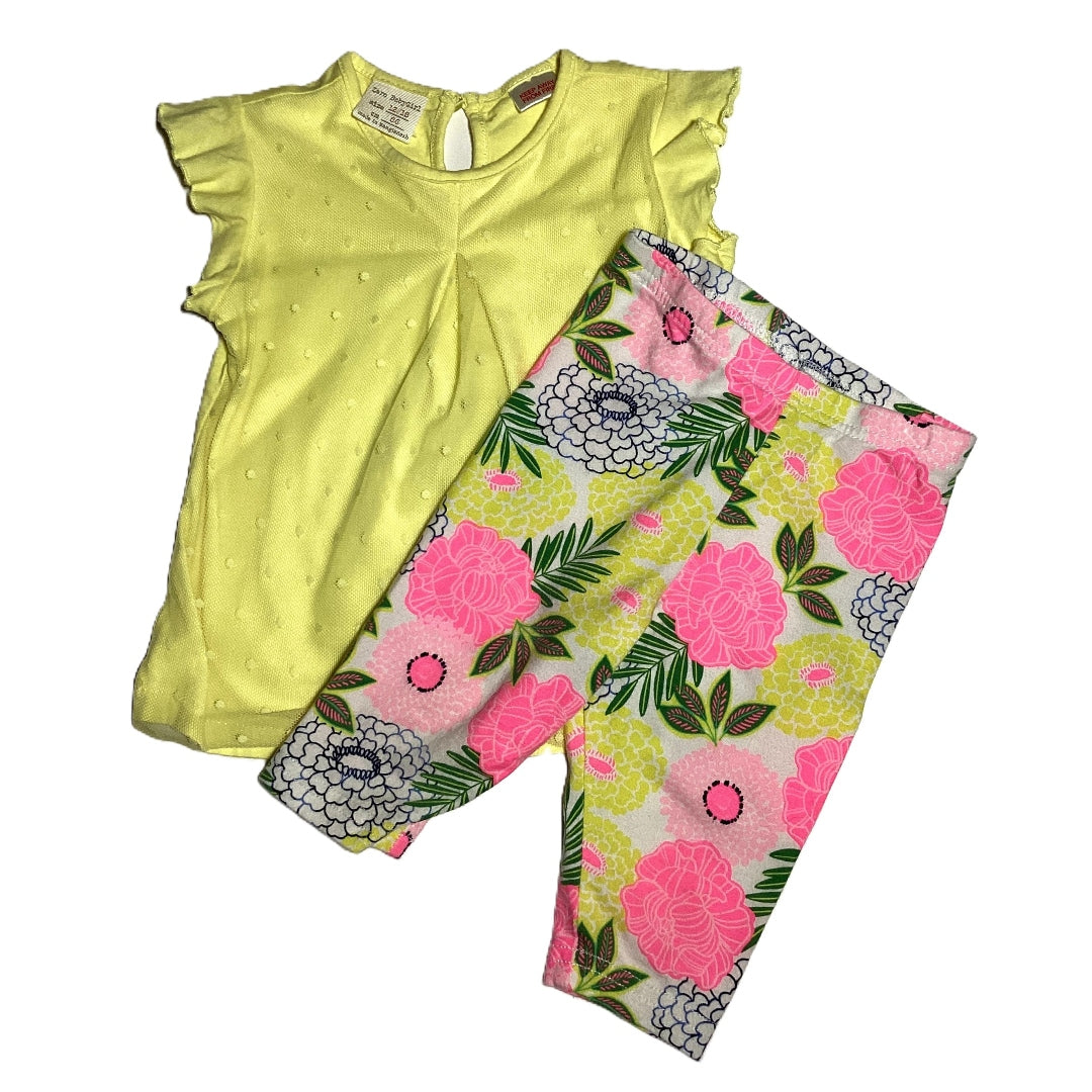 12-18 Girls Zara Baby Yellow Shirt, Carter's Floral Capris