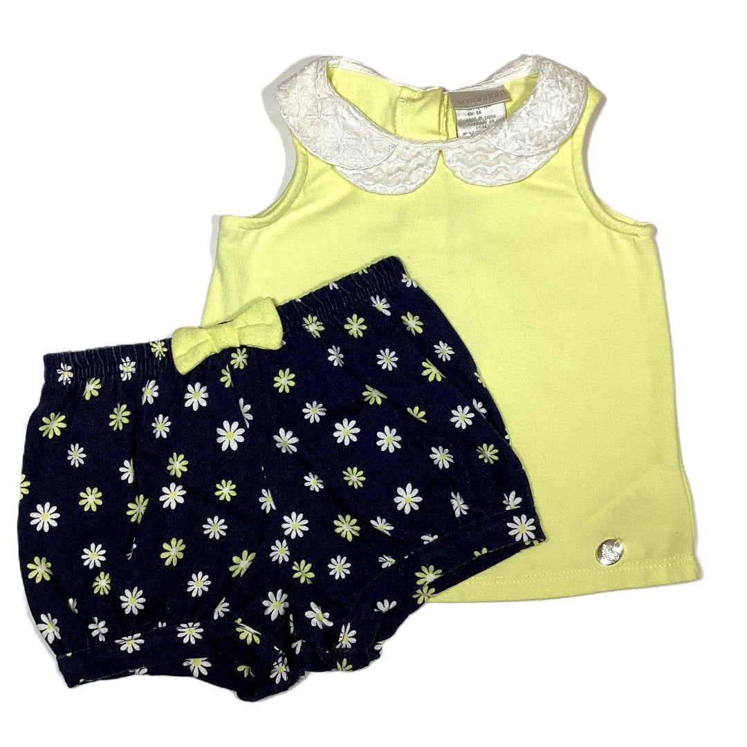 12-18 Girls Savannah Yellow Collared Tank, Garanimals Navy Bloomer Shorts