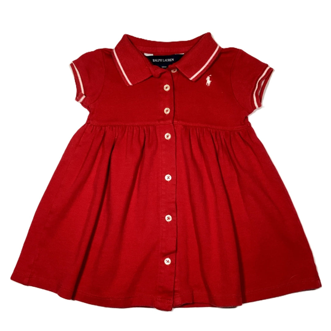 12-18 Girls Ralph Lauren Red Polo Dress