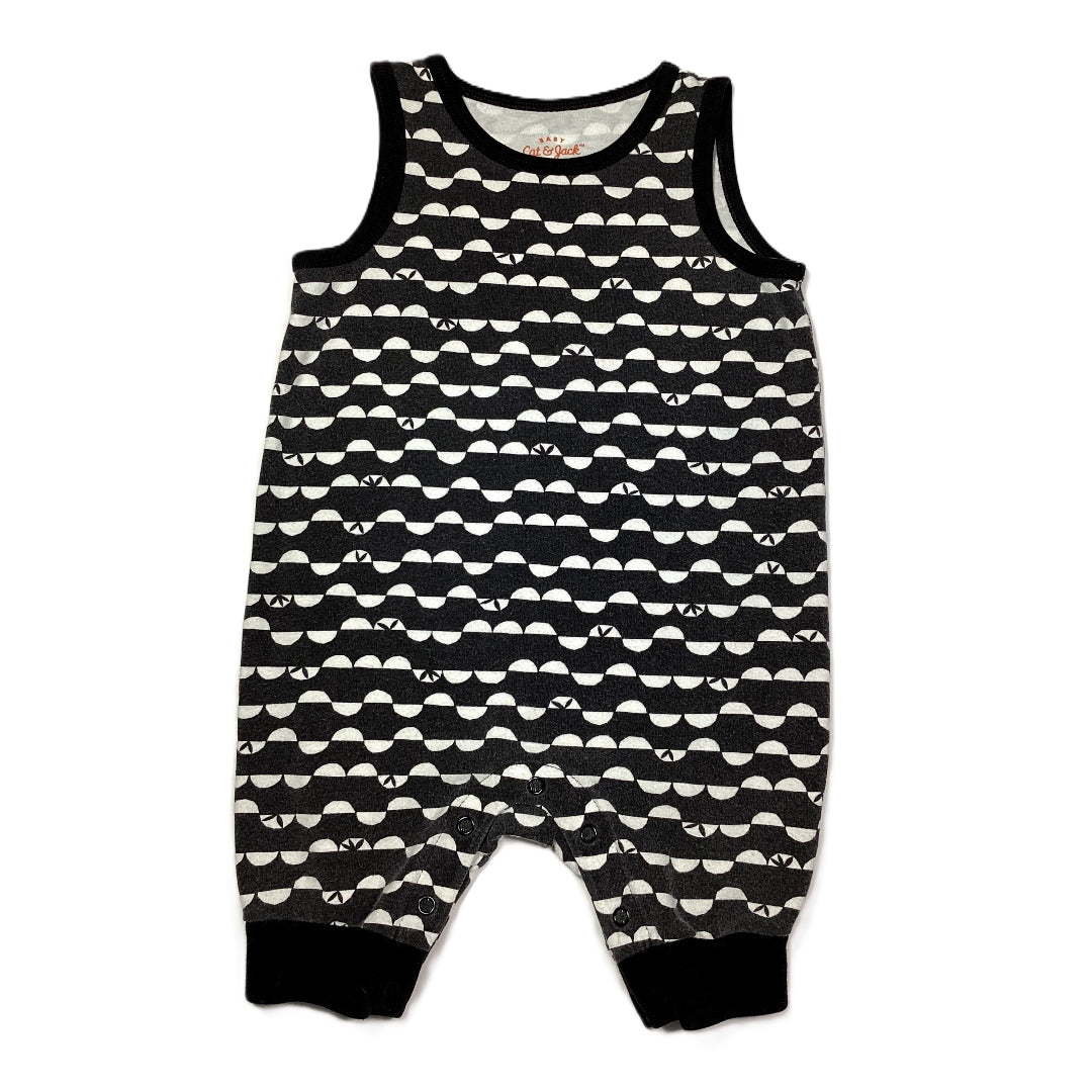 12-18 Boys Cat & Jack Black/White Patterned Sleeveless Romper
