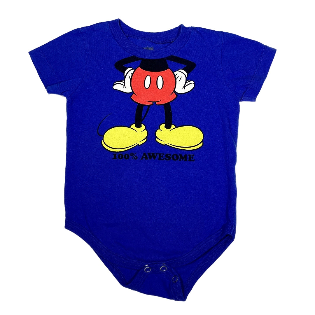 12-18 Boys Disneyland Royal Blue 100% Awesome Mickey Onesie