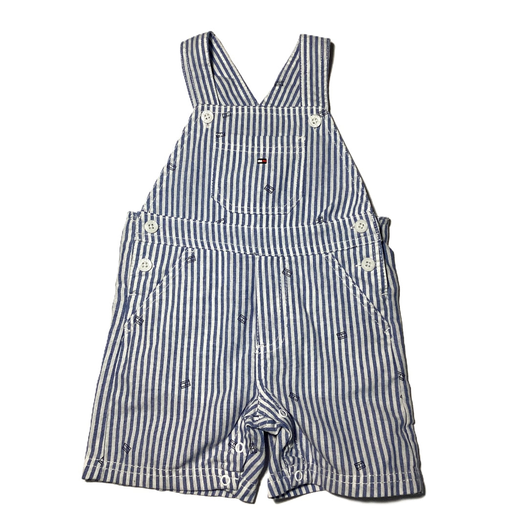 3-6 Boys Tommy Hilfiger Blue/White Seersucker Overall Shorts