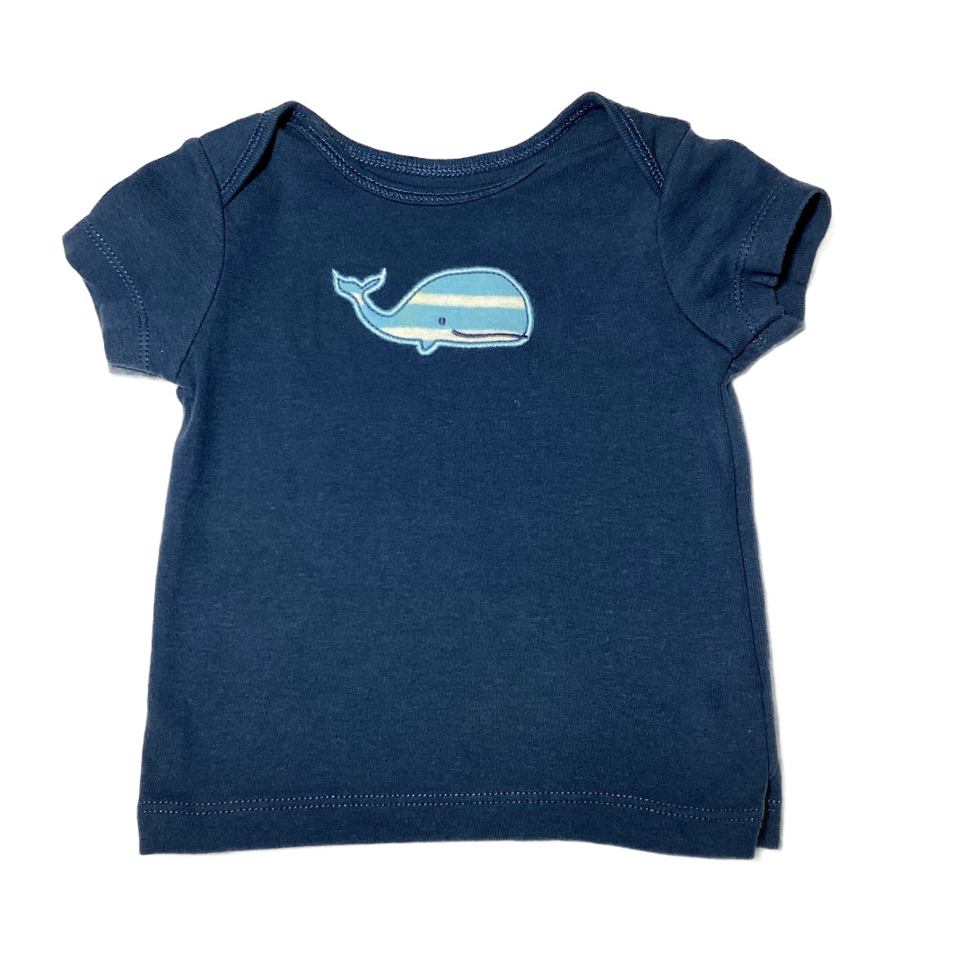 3-6 Boys Carter's Dusty Blue Shirt w/Striped Whale