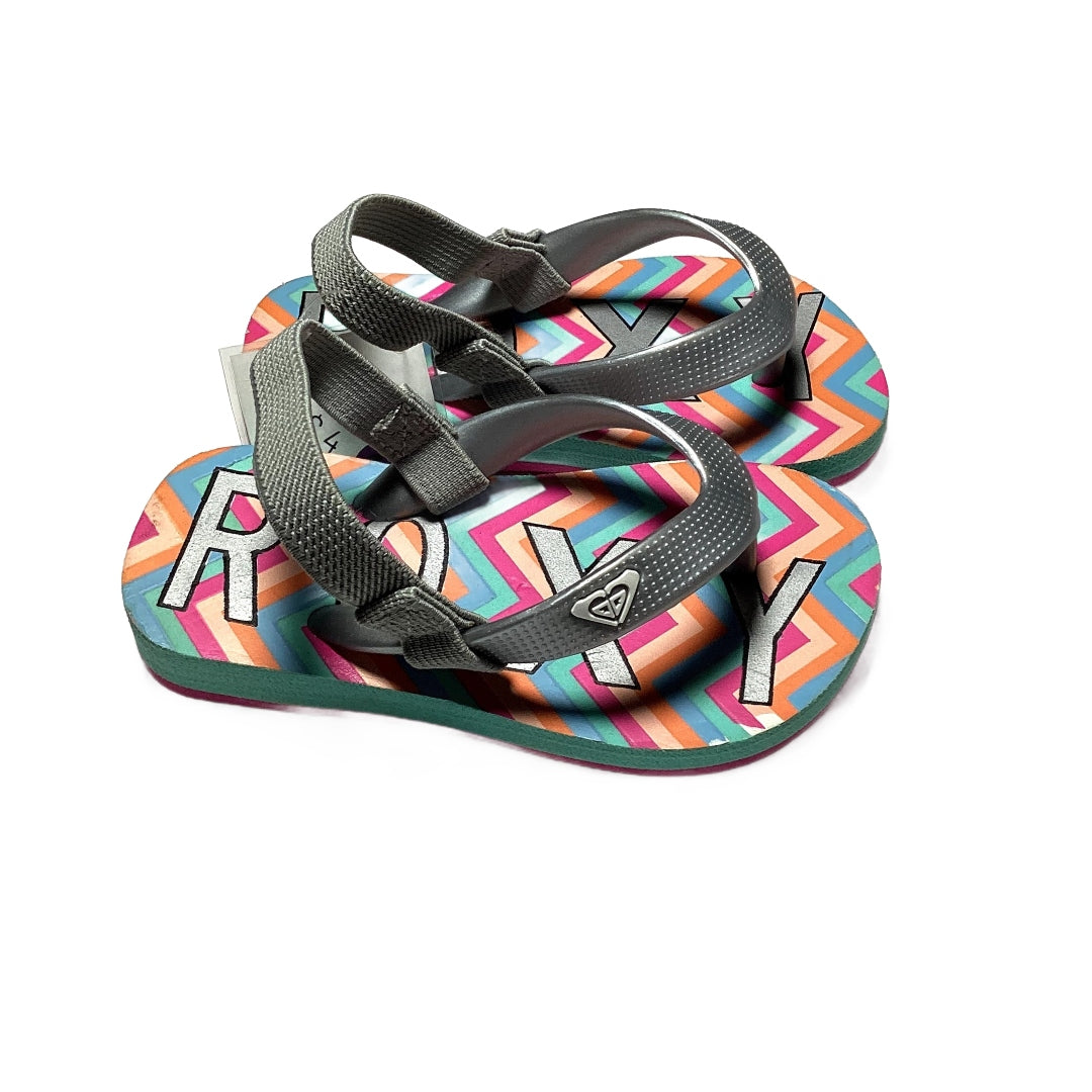Size 5 Roxy Multicolored Flip Flops w/Heel Strap