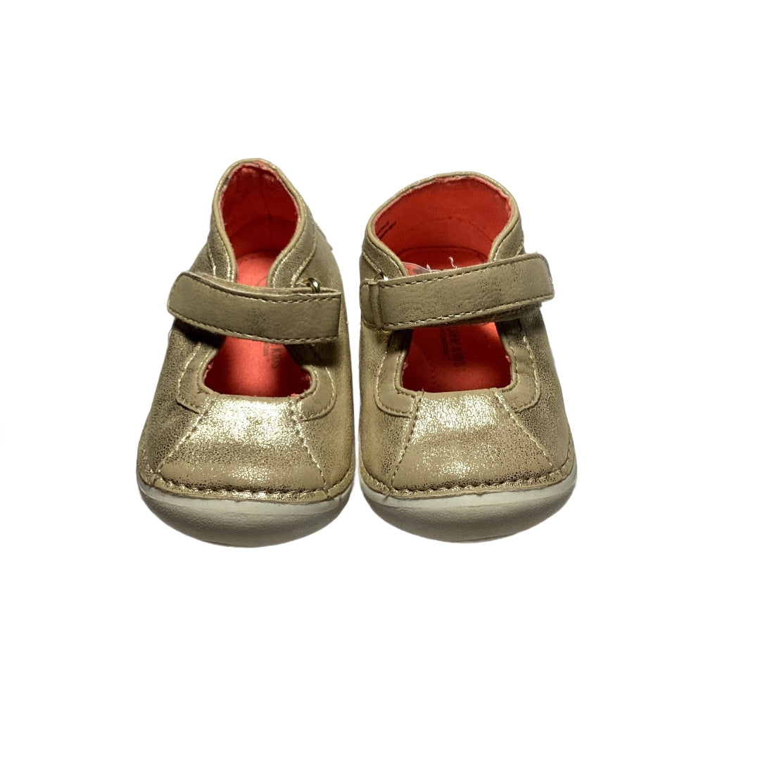 Size 4 Carter's Gold Velcro Sneakers