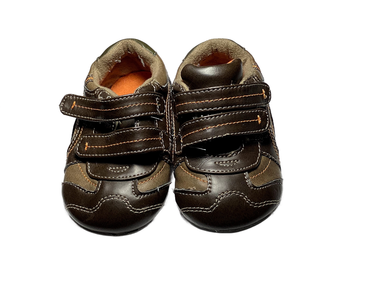 Size 5 Brown "Leather" Velcro Sneakers