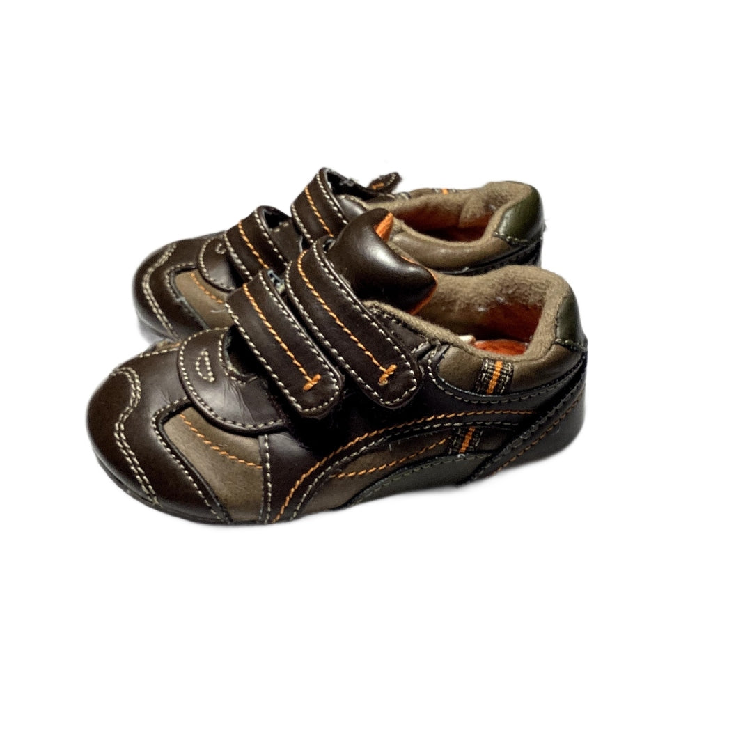 Size 5 Brown "Leather" Velcro Sneakers