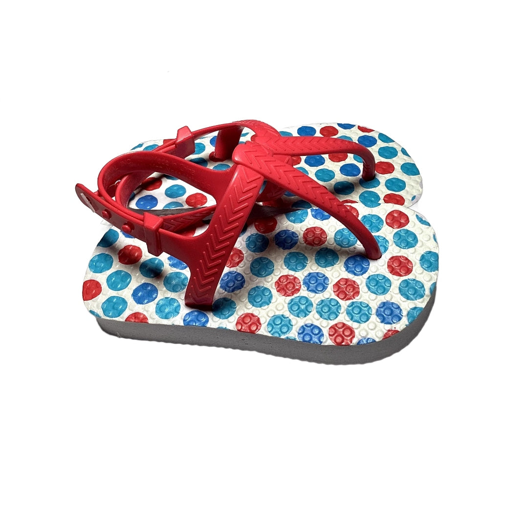 Size 5/6 Red/White/Blue Flip Flop w/Heel Strap