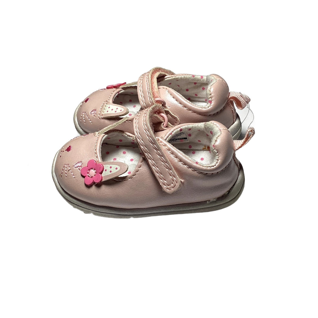 Size 2.5 Carter's Pink Leather Bunny Sneakers
