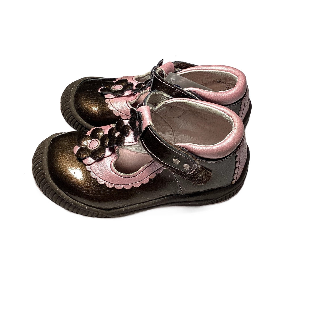 Size 7 Robeez Pink/Brown Leather Sneaker