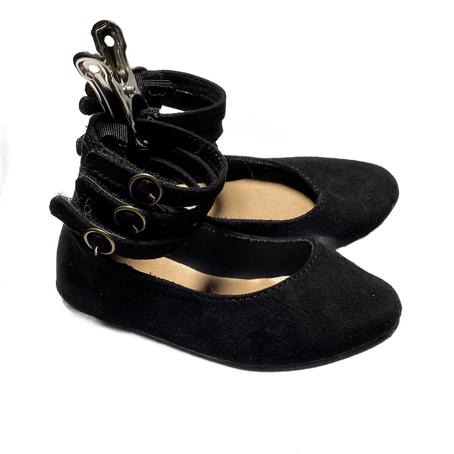 Size 6 Old Navy Black Suede Triple Strap Sandals