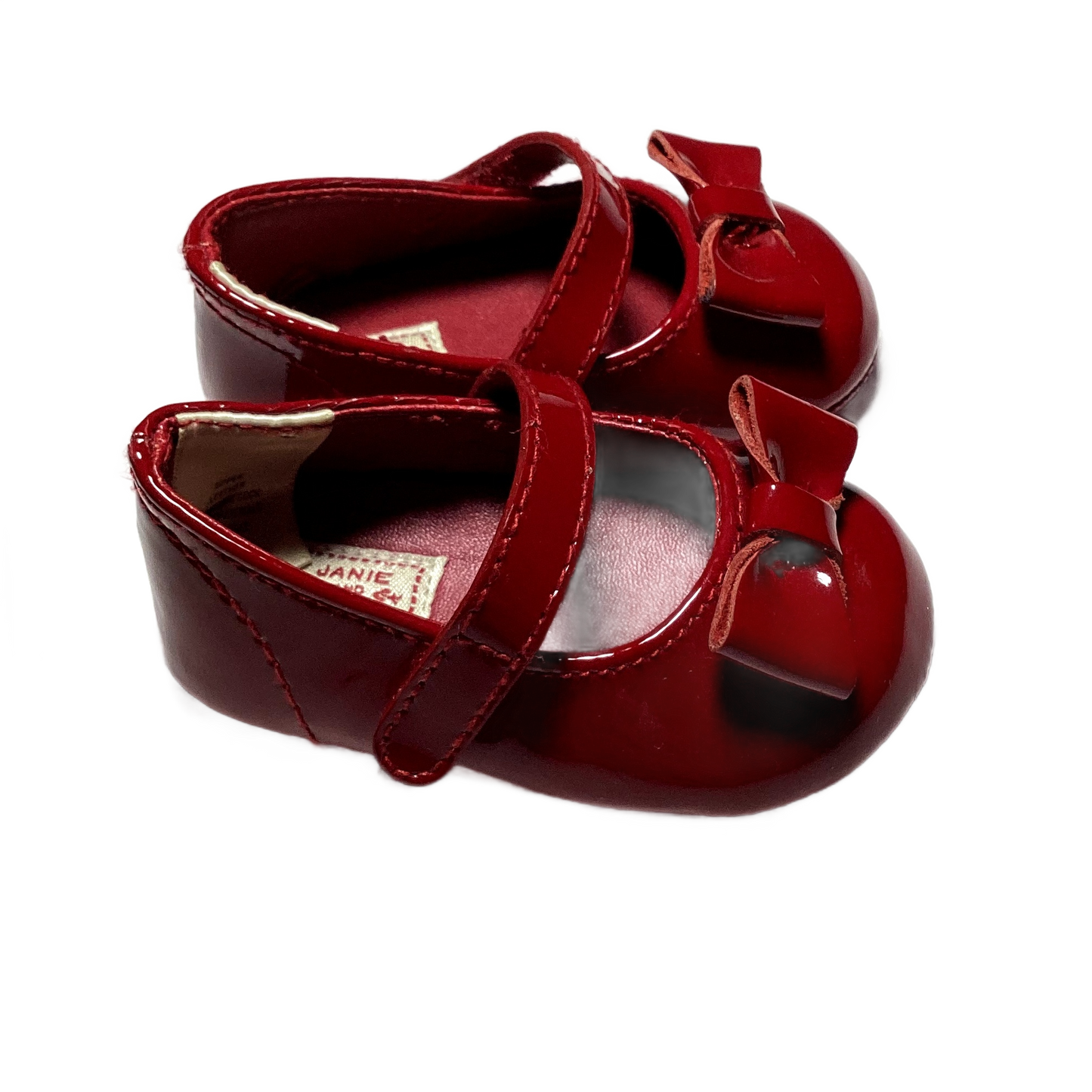 Size 1 Janie and Jack Red Leather Ballet Slippers w/Bow