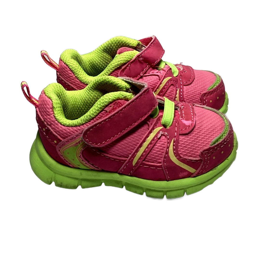 Size 3 Garanimals Hot Pink/Neon Green Sneakers