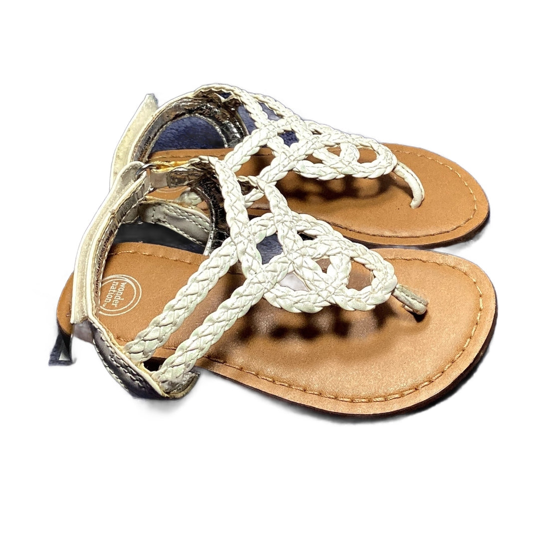 Size 6 Wonder Nation Iridescent White Sandals